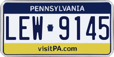 PA license plate LEW9145