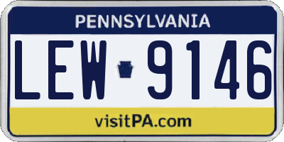 PA license plate LEW9146