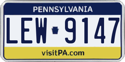 PA license plate LEW9147