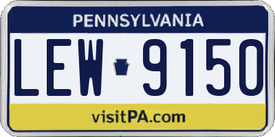 PA license plate LEW9150