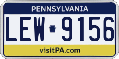 PA license plate LEW9156