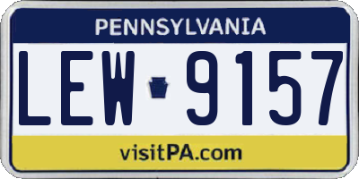 PA license plate LEW9157