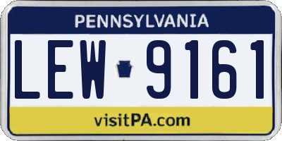 PA license plate LEW9161