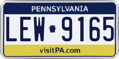 PA license plate LEW9165