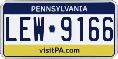 PA license plate LEW9166