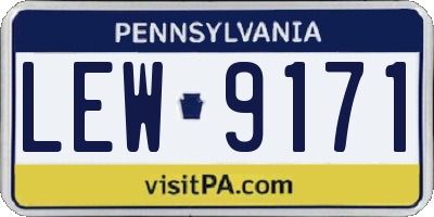 PA license plate LEW9171