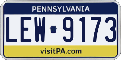 PA license plate LEW9173
