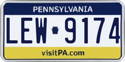 PA license plate LEW9174