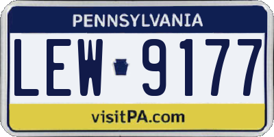 PA license plate LEW9177