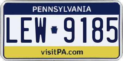 PA license plate LEW9185