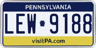 PA license plate LEW9188