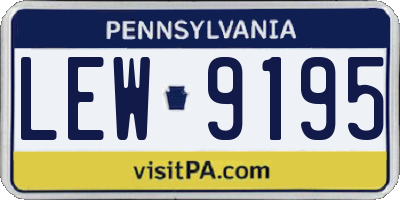 PA license plate LEW9195