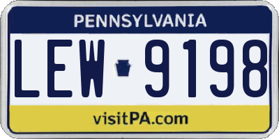PA license plate LEW9198