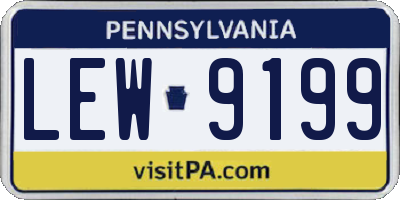 PA license plate LEW9199