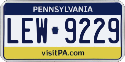 PA license plate LEW9229