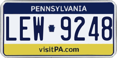 PA license plate LEW9248