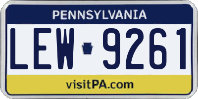 PA license plate LEW9261