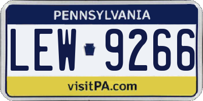PA license plate LEW9266