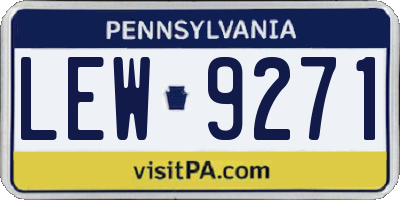 PA license plate LEW9271