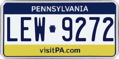 PA license plate LEW9272