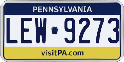 PA license plate LEW9273