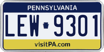 PA license plate LEW9301