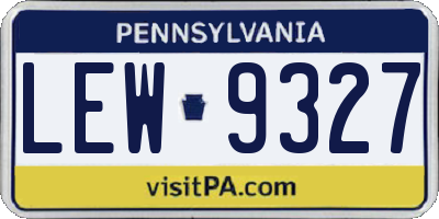 PA license plate LEW9327