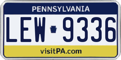 PA license plate LEW9336