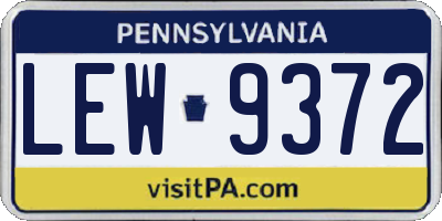 PA license plate LEW9372