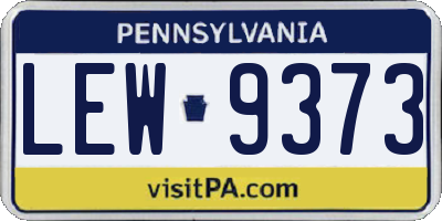 PA license plate LEW9373