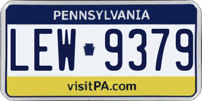 PA license plate LEW9379