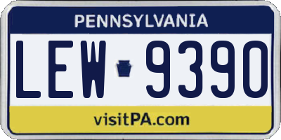 PA license plate LEW9390