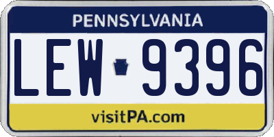 PA license plate LEW9396