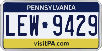 PA license plate LEW9429