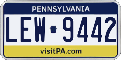 PA license plate LEW9442