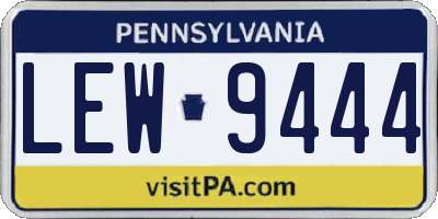 PA license plate LEW9444