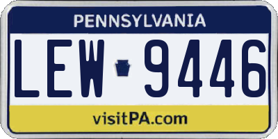 PA license plate LEW9446