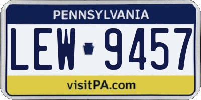 PA license plate LEW9457