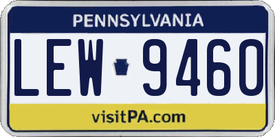 PA license plate LEW9460