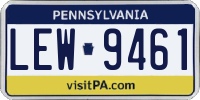 PA license plate LEW9461