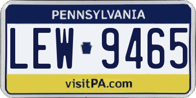 PA license plate LEW9465