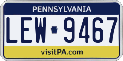 PA license plate LEW9467