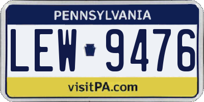 PA license plate LEW9476