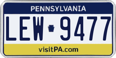PA license plate LEW9477