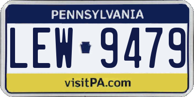 PA license plate LEW9479
