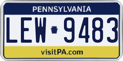PA license plate LEW9483