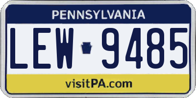 PA license plate LEW9485