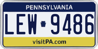 PA license plate LEW9486
