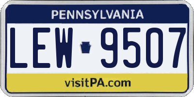 PA license plate LEW9507
