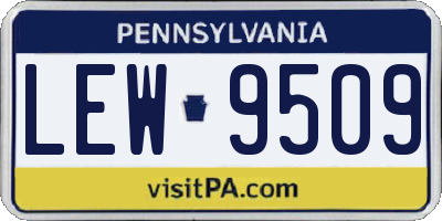 PA license plate LEW9509